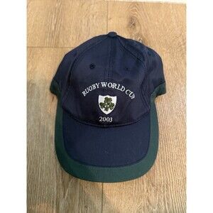 Vintage Rugby World Cup Hat Cap Strapback Size Adjustable 2003 Blue Green